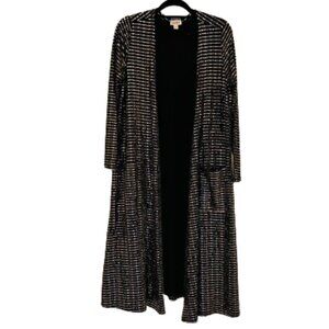 NWT LuLaRoe Elegant Sarah Black w/ Rose Gold Sequins, Size Medium